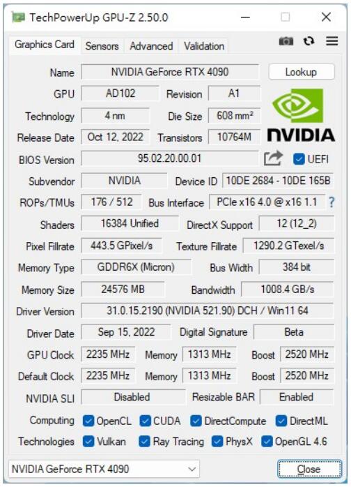NVIDIA GeForce RTX4090显卡评测（4K百帧）