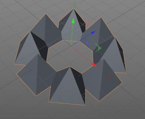 c4d怎么快速批量复制多个角锥