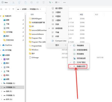 Win11如何查看隐藏项目 Win11如何查看隐藏项目
