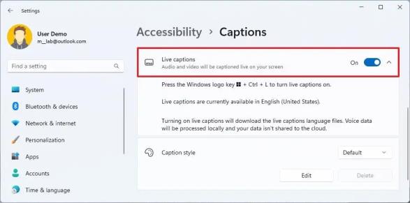 如何在Windows1122H2上启用配置及使用实时字幕