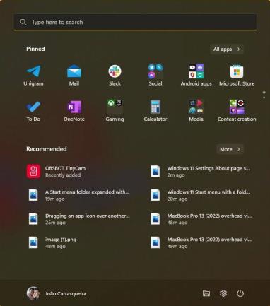 Win1122H2如何创建开始菜单文件夹
