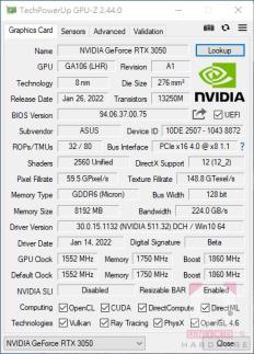 ROG STRIX RTX 3050 O8G GAMING 显示卡评测开箱