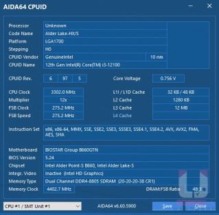 Intel Core i3-12100 性能和游戏测试，搭配 BIOSTAR RACING B660GTN