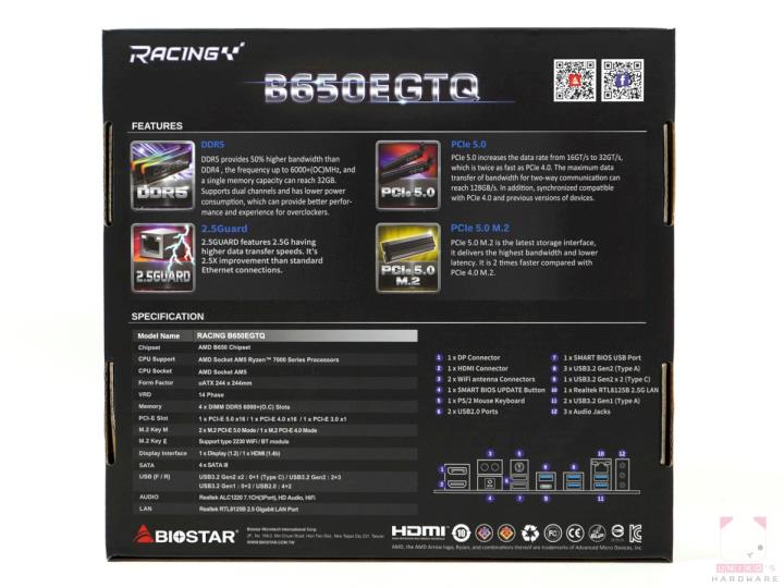 BIOSTAR RACING B650EGTQ 主机板开箱评测