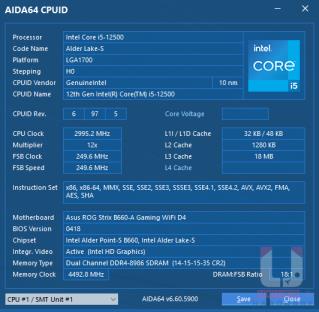 Intel Core i5-12500 性能测试，搭配 ROG STRIX B660-A GAMING WIFI D4