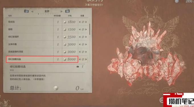 《生化危机8：村庄》绯红骷髅结晶有什么用？