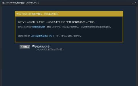 csgo无缘无故vac封禁还能玩吗