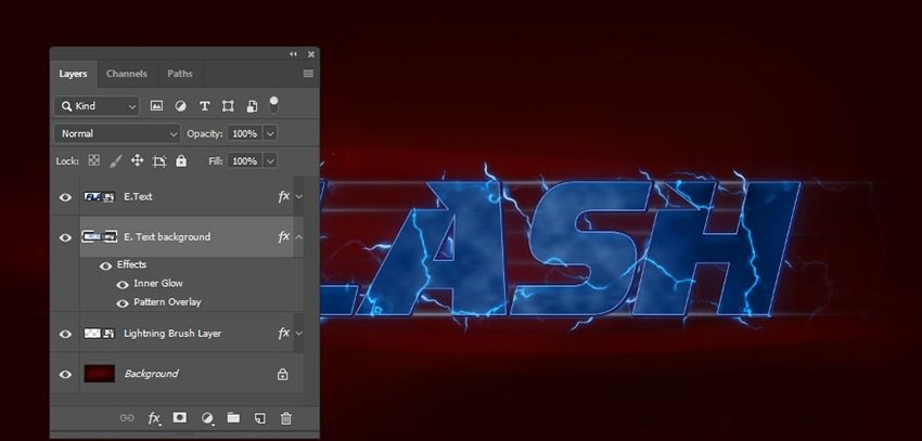 ps制作电光文字效果方法