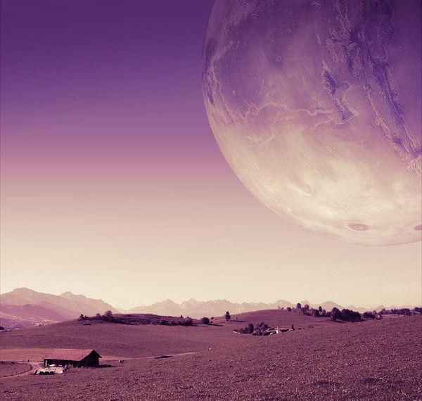 ps合成外星郊外场景方法