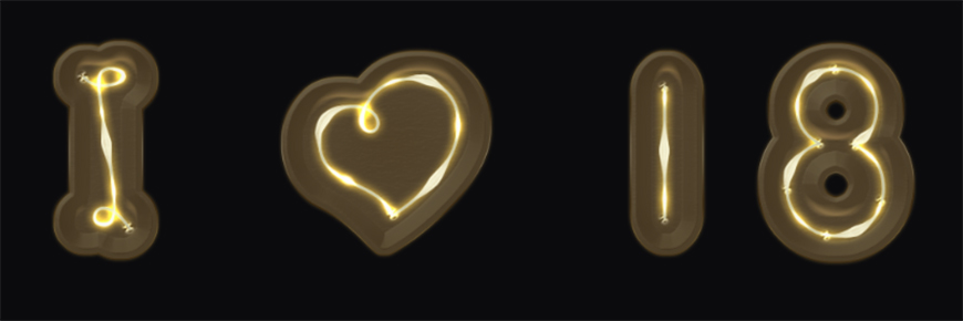 PS制作3D发光可爱字体方法