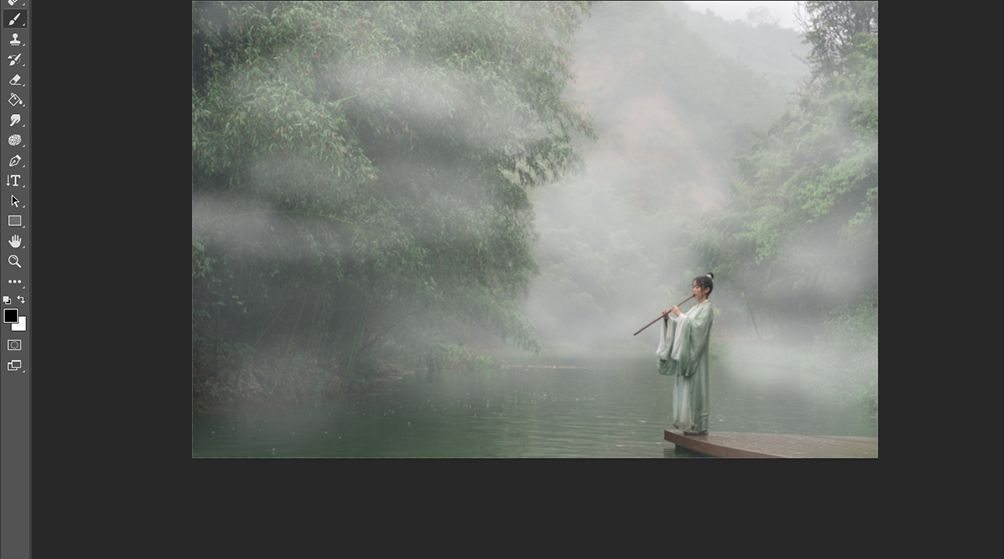 Photoshop阴天外景人像调出清新照片