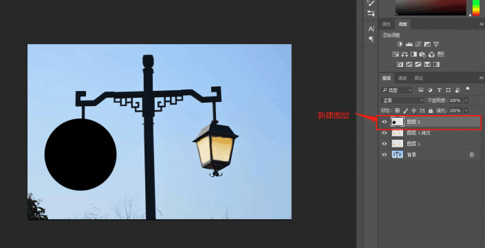 Photoshop制作逼真的路灯灯光效果