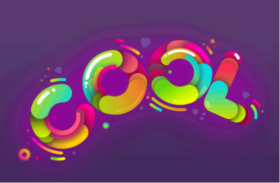 ps做色彩缤纷的插画卡通字