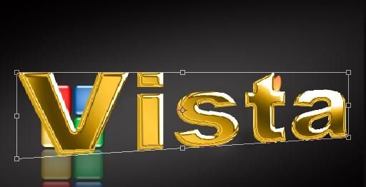 Photoshop制作VISTA炫金质感文字效果