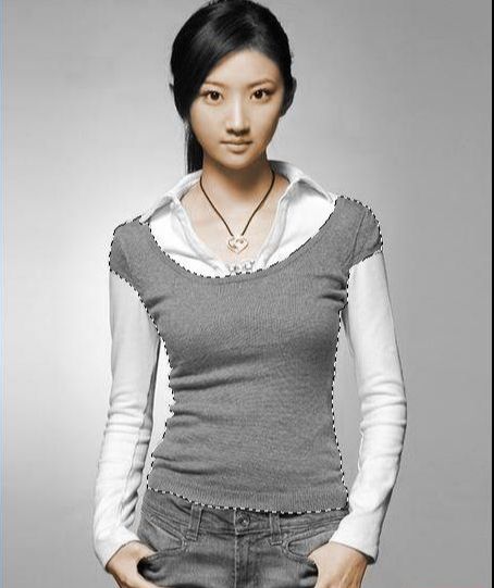 photoshop给黑白漂亮小妹妹上色
