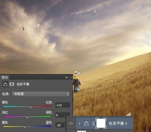 ps照片合成草坪上的父子场景