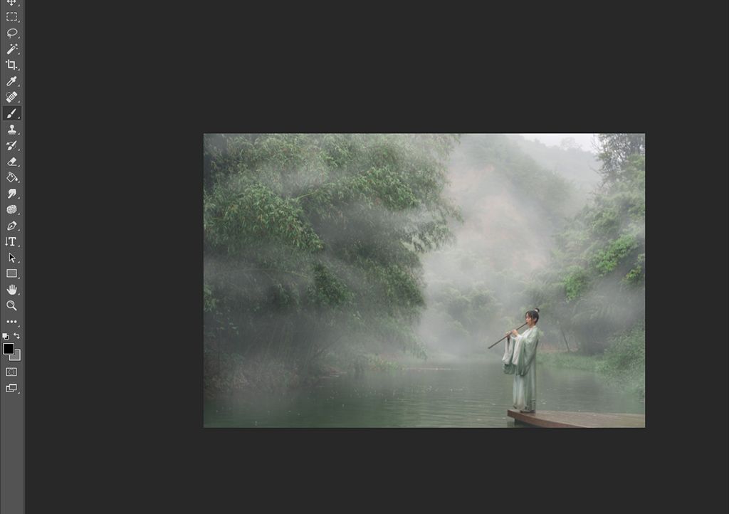 Photoshop阴天外景人像调出清新照片