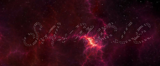 ps设计有点烟雾形态的紫色星空字效果