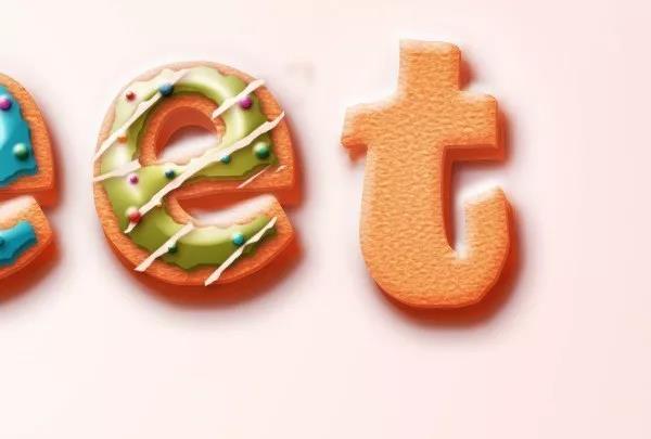 PS设计精美的甜品立体奶油字