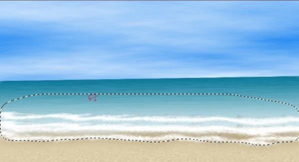 PS滤镜制作清爽的夏季海滩