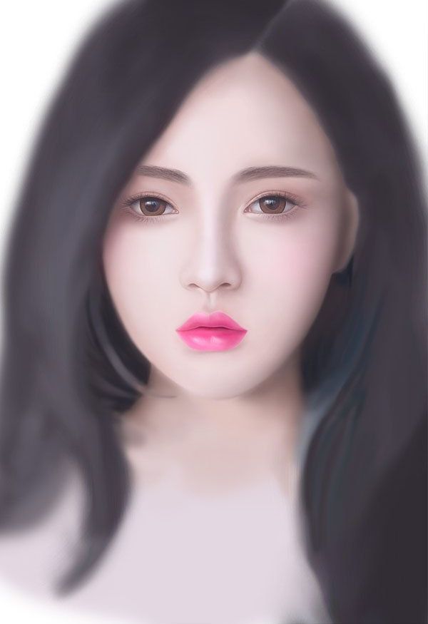 Photoshop绘制长发飘飘的美女人像