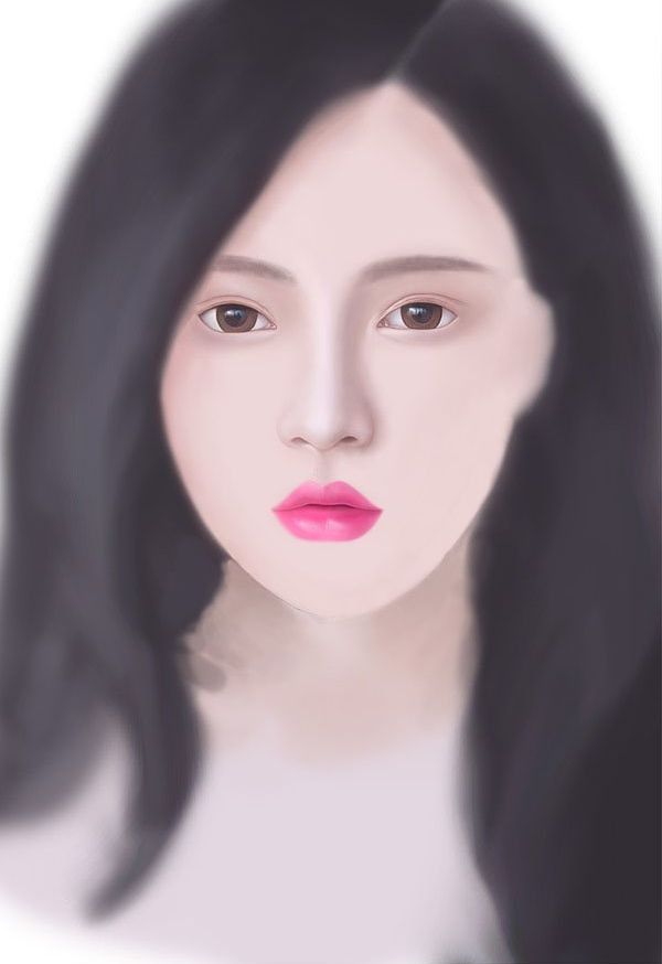 Photoshop绘制长发飘飘的美女人像