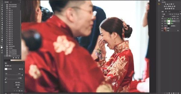 Photoshop快速纠正曝光不足的婚片