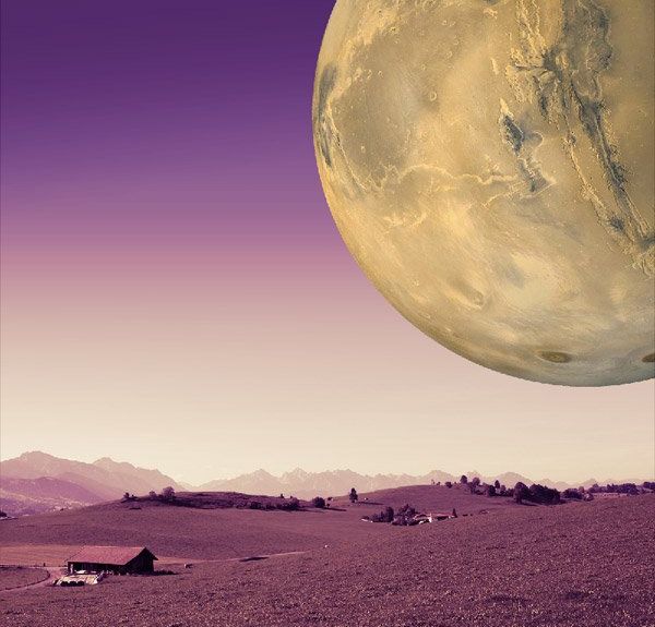 ps合成外星郊外场景方法