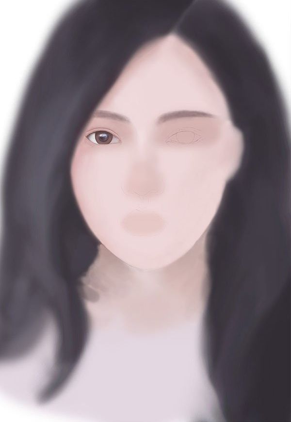 Photoshop绘制长发飘飘的美女人像