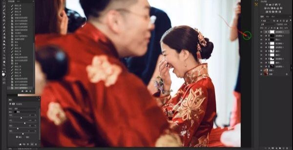 Photoshop快速纠正曝光不足的婚片