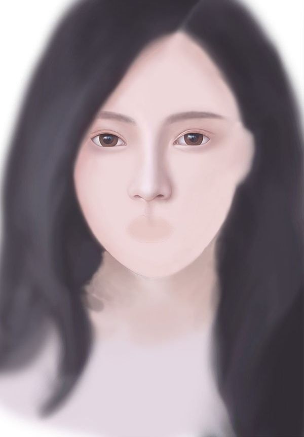 Photoshop绘制长发飘飘的美女人像