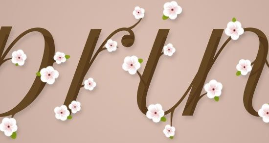 ps设计樱花文字方法