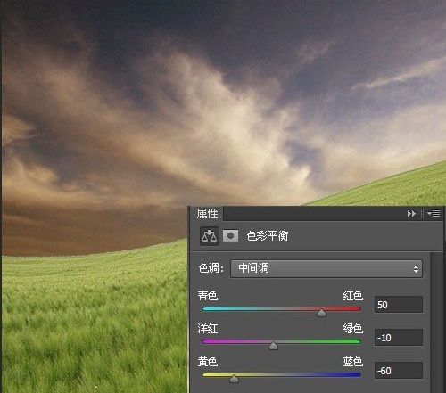 ps照片合成草坪上的父子场景