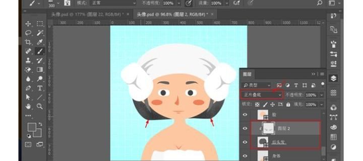 Photoshop给插画人像添加复古磨砂效果