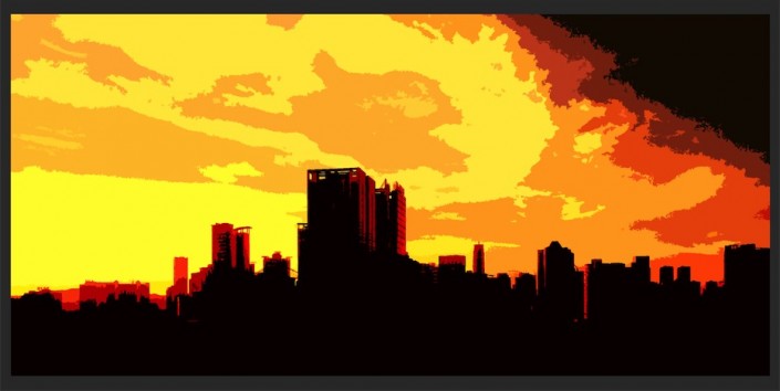 Photoshop制作矢量风格的城市插画效果