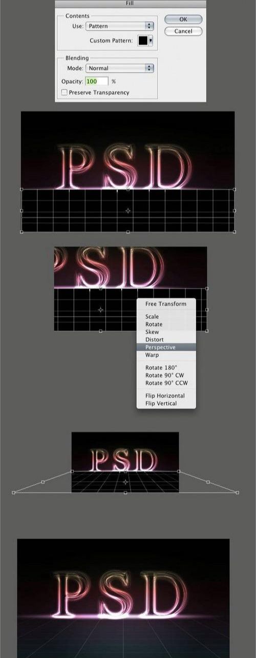 Photoshop制作光线流动效果文字