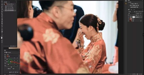 Photoshop快速纠正曝光不足的婚片
