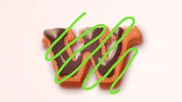 PS设计精美的甜品立体奶油字