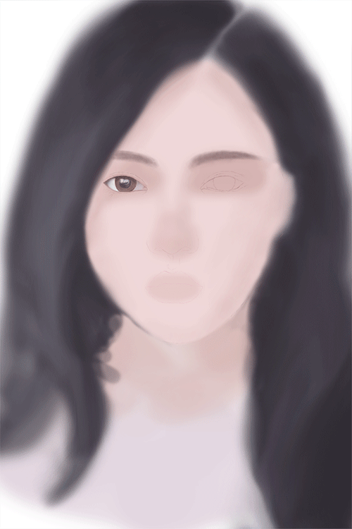 Photoshop绘制长发飘飘的美女人像
