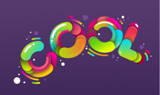 ps做色彩缤纷的插画卡通字