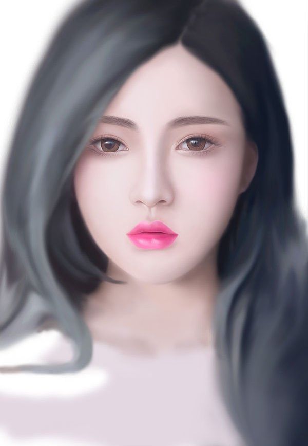 Photoshop绘制长发飘飘的美女人像