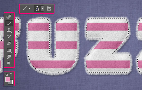 ps cs6设计毛巾字方法