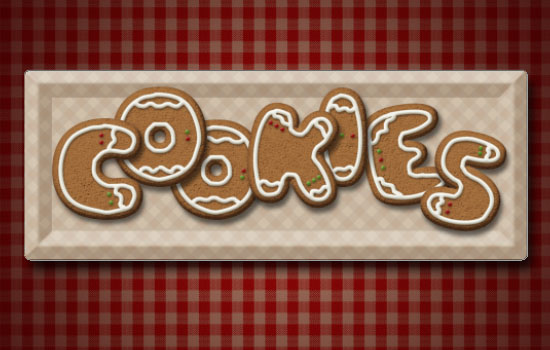 ps制作姜饼效果字方法