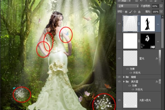 ps cs6合成森林中的仙女场景方法