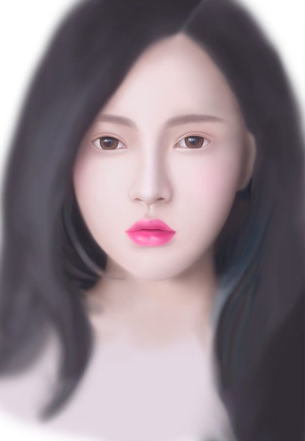 Photoshop绘制长发飘飘的美女人像