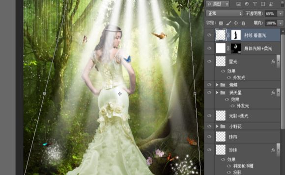 ps cs6合成森林中的仙女场景方法