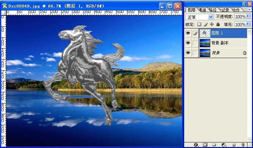 PS扭曲滤镜制作液体马效果