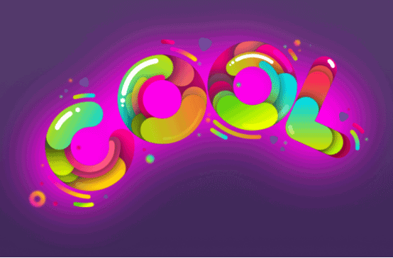 ps做色彩缤纷的插画卡通字