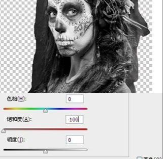 ps怎么给美女换上骷髅脸