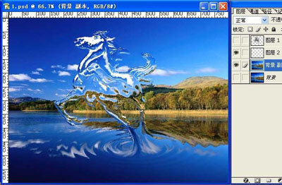 PS扭曲滤镜制作液体马效果